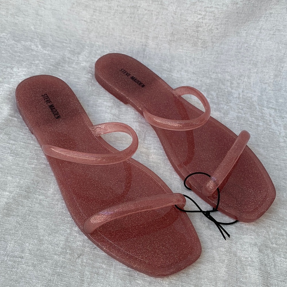 Steve Madden Pike Pink Double Strap Jelly Sandals Barbie Core
